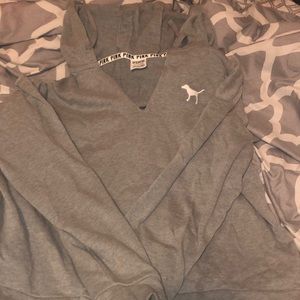 Pink semi cropped hoodie